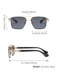 一副女士金属方框时尚眼镜，优雅奢华简约百搭休闲风格，时尚眼镜，适合音乐节、演唱会、派对等场合。 - 彩色 - 查看 11