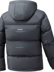 Abrigo acolchado grueso para clima frío, chaquetón de grafeno de moda para otoño e invierno - Gris Oscuro - Ver 2