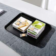 Plastic Fast Food Trays, Cafeteria Trays, 4 Pack Serving Trays (Black) - Black - 查看 5