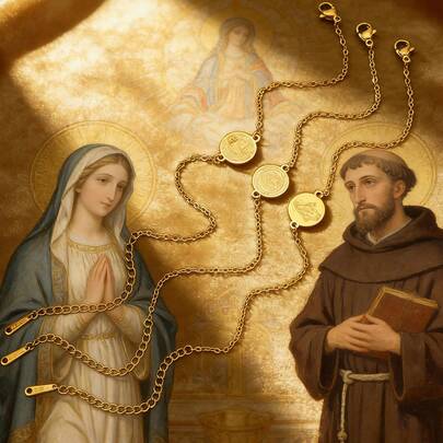 1 Pieza Pulsera con moneda vintage clásica de San Benito, pulseras de oración elegantes de moda para Nuestra Señora de Guadalupe, joyería talismán exorcista católica romana, para uso diario, regalos de parejas, familia y amigos