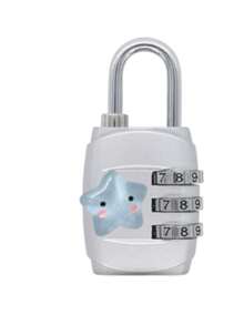 可爱星形装饰三位密码锁 - 金属安全旅行锁，健身房储物柜密码锁，行李/背包拉链防盗密码锁，坚固金属结构，易于设置，多种颜色可选，适用于行李箱、背包和储物柜 - 彩色 - 查看 12