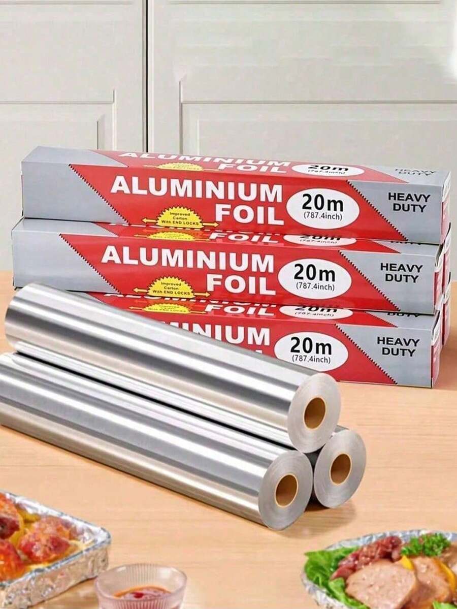 Cuộn giấy bạc nhôm cao cấp chịu lực - 20m, giấy bạc chống dính dùng để nướng bánh, nướng thịt, quay và bảo quản thực phẩm.