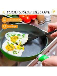 1个优质硅胶大号厨房铲，不粘防漏，超柔韧耐用，非常适合披萨、鱼类和大块食物，烹饪用具 - 彩色 - 查看 9