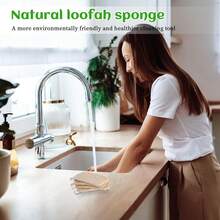 3pcs/10pcs Set Natural Loofah, 100% Pure Natural Loofah Sponge Set, Suitable For Kitchen Cleaning, Dishware Cleaning, Washing Dishes Loofah Sponge, Loofah Sponge, Kitchen Supplies, Cleaning Tools - A - View 8