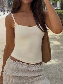 GAOVOT Women's Y2K Style Sexy Bowknot Front Cropped Camisole Top, Summer - Apricot - View 8