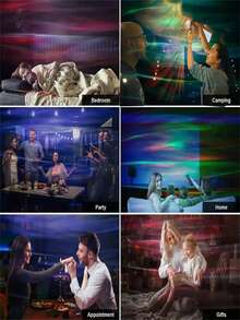 RGB Remote Control Aurora LED Star Projection Light Suitable For All Four Seasons - USB Powered, Multi-Color Lights, Suitable For Bedroom, Ceiling Decoration, Home Theater, Camping, Wedding, Festival Party, Christmas Gift, Remote Control Lamp - Aurora Starlight Light - View 12