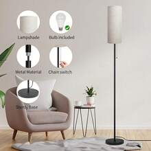 Dimmable Floor Lamp For Living Room With Remote And Foot Switch, Modern Standing Tall Lamp, Corner Floor Lamp For Bedroom - 均碼 - 查看 2