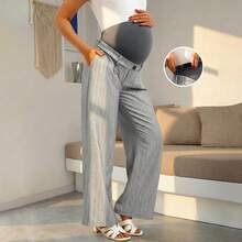 Quần bầu cạp chun, ống đứng kẻ sọc, trang phục công sở thoải mái, quần bầu co giãn dễ chịu. - Màu Xám nhạt - Xem 10