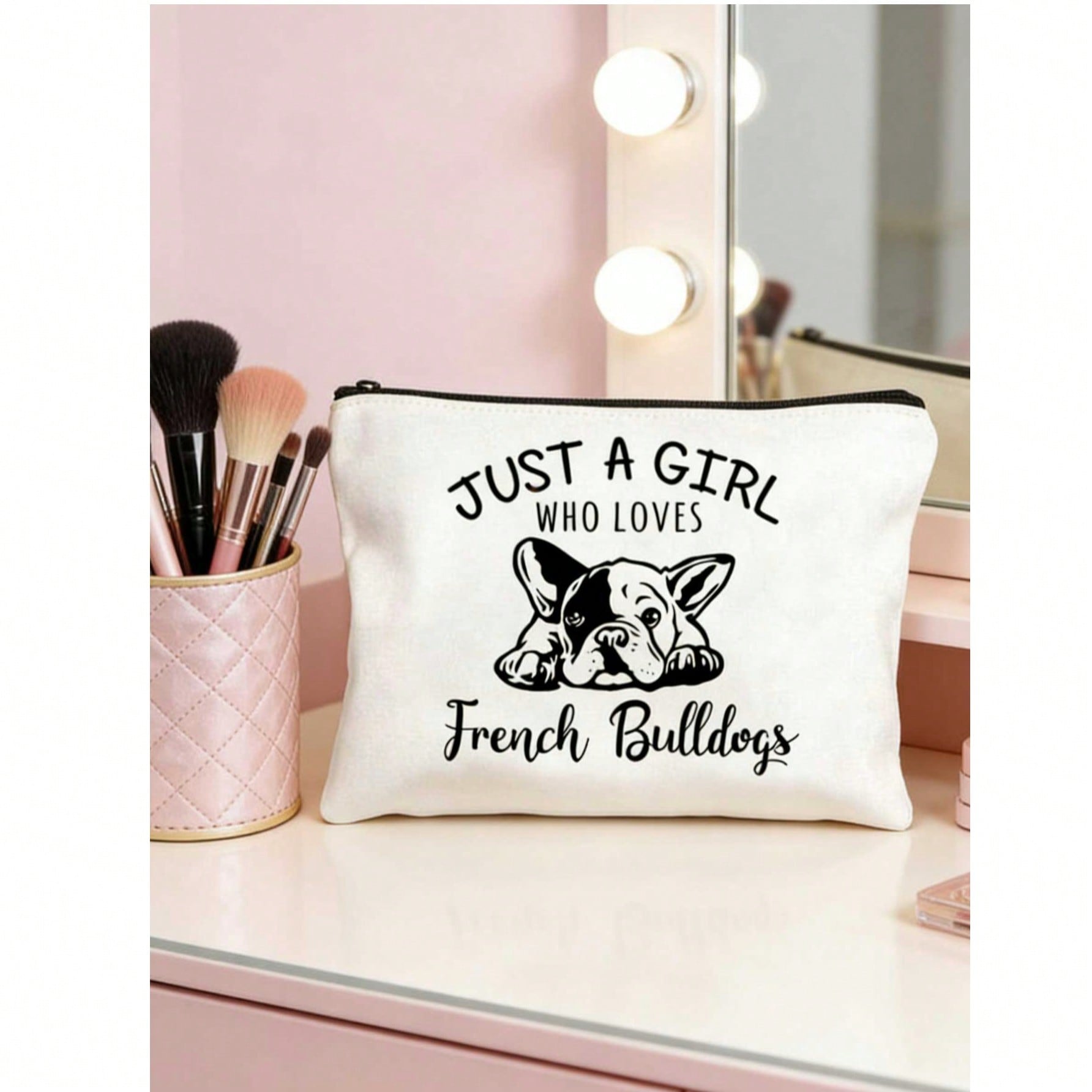 [Bulldog Pet Makeup Bag] French Bulldog Gifts For Women, French Bulldog Gifts For French Bulldog Lovers, Bulldog Pet Makeup Bag, Who Loves French Bulldogs Cosmetic Bag