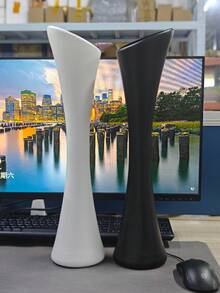 48.5*12*11.6厘米黑白复古高品质花瓶，现代奢华落地大花瓶，耐用塑料材质，适用于水培花卉、干花和人造花，是插花/婚礼、家居客厅装饰、阳台、走廊、婚礼、办公室、派对、乔迁、情人节的完美之选（不含鲜花） - 彩色 - 查看 6