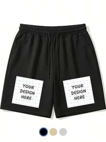 Custom Men's Casual Shorts Athletic Running Sweat Shorts With Pockets Personalized Print Basketball Gym Workout Shorts Lounge Shorts - Add Your Image Photo Design Special Gift -  Fitness Gym Jogger Pants Soft Comfortable  Sportswear - Black - View 1