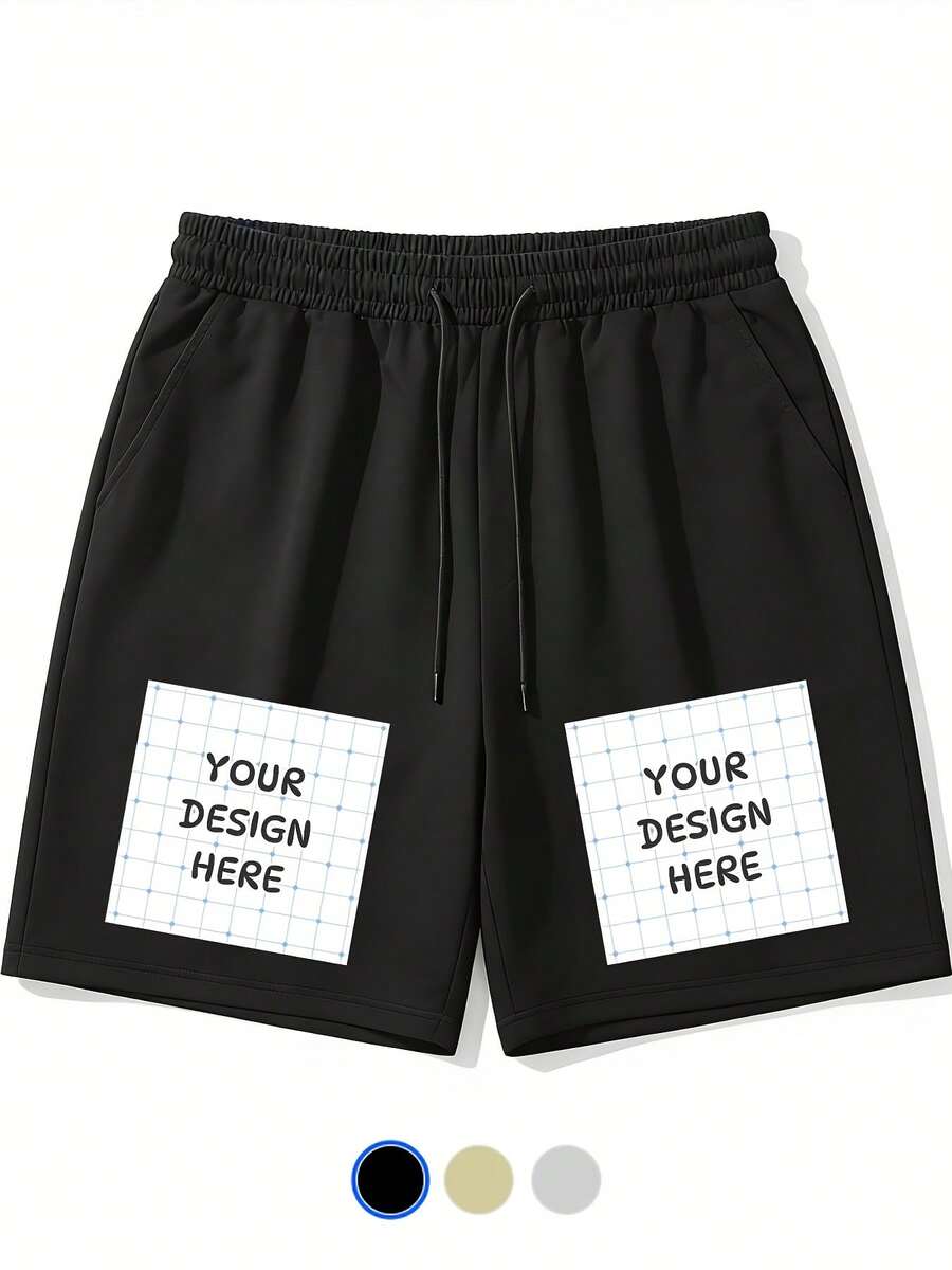 Custom Men's Casual Shorts Athletic Running Sweat Shorts With Pockets Personalized Print Basketball Gym Workout Shorts Lounge Shorts - Add Your Image Photo Design Special Gift -  Fitness Gym Jogger Pants Soft Comfortable  Sportswear - Black - View 1