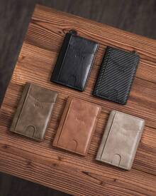 ¡RecomendadoVULKIT Tarjetero de cuero con bloqueo RFID delgado y plegable para hombres con 10 ranuras¡Top de Temporada - Cruz Negra - Ver 9