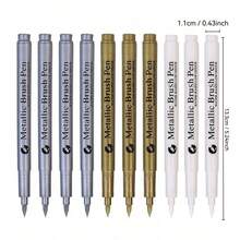 3-12支/套 金属质感永久性马克笔，白色/金色/银色，防水油性颜料马克笔，适用于岩石、马克杯、陶瓷、玻璃等材质，DIY绘画用品 - 彩色 - 查看 34