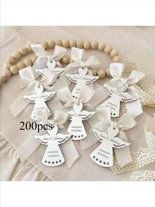 Customized Acrylic Mirror Baptism Angel Label, Personalized Gift Label, Baby Shower Name Tag, Baptism Name Tag, Return Gift Name Tag - Multicolor - View 32