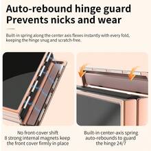 ALuoQ Luxury Rhinestone Electroplated Phone Case With Magnetic Spring Hinge Protection, Includes Anti-Peep Screen Protector, 360° Rotating Phone Stand, Supports Wireless Charging, Compatible With Samsung Z Flip 6 7 Full-Body Shockproof Protective Cover - Blue - View 3