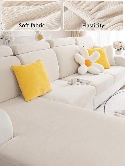 1 pieza Funda de sofá de chenilla, Funda elástica antideslizante, Lavable a máquina, Adecuada para decoración de sala de estar y dormitorio - Jian Yi