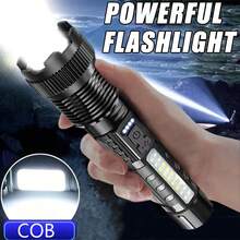 Linterna recargable de largo alcance y enfoque ajustable, mini linterna LED multifunción con zoom para exteriores - flash - Ver 7