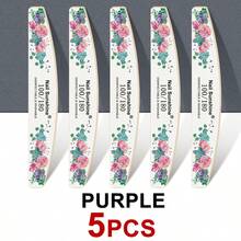 NailShine Rose Half Moon Shaped Professional Nail File With 100/180 Grit Nail File Strip - Multicolor - View 12