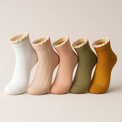 TendenciaCalcetas Mujer Pack 10 Pares Con Orilla Decorativa Multicolor Estampado UnicaCalidad premium