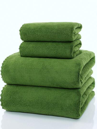 1 pieza/2 piezas/4 piezas Toalla de pareja de uso doméstico de felpa de coral de unicolor, suave, absorbente, sin desprendimiento y ligera, toalla de baño/rostro/cabello de secado rápido, 34*75cm toalla de mano 1 pieza o 70*140cm toalla de baño 1 pieza o 40*80cm toalla de mano grande 1 pieza o 80*170cm toalla de baño grande 1 pieza