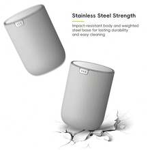 Fandy 0.58 Gal/2.2L Mini Trash Can With Lid, Swing-Top Desktop Trash Can For Bathroom, Countertop, Vanity, Desk Or Office, Small Garbage Bin (Grey) - 灰色22公升 - 查看 7