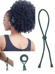 3pcs Adjustable Classic Elastic Hair Ties, African Ponytail Dreadlocks Curly Hair Bands, Women Hair Accessories, Couples Gift, Hair Washing Ties - Multicolor - View 7