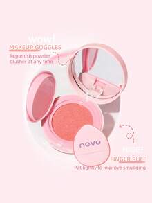 NOVO Cushion Blusher Powder Puff, Warna Natural dengan Saturasi Rendah, Hasil Akhir Matte, Cocok untuk Kencan, Tahun Baru, Riasan Sehari-hari, Tema Ulang Tahun, Awal Musim Semi, Gaya Y2K, Imut, Berkumpul dengan Teman, Warna Terbaik - 02# Almond Manis - View 6