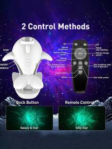 1pc Dolphin Star Projector & Remote Galaxy Night Light Bedroom Decor, 360° Nebula Projection 16 Colors, Portable LED Christmas Birthday Party Gift - Multicolor - View 6