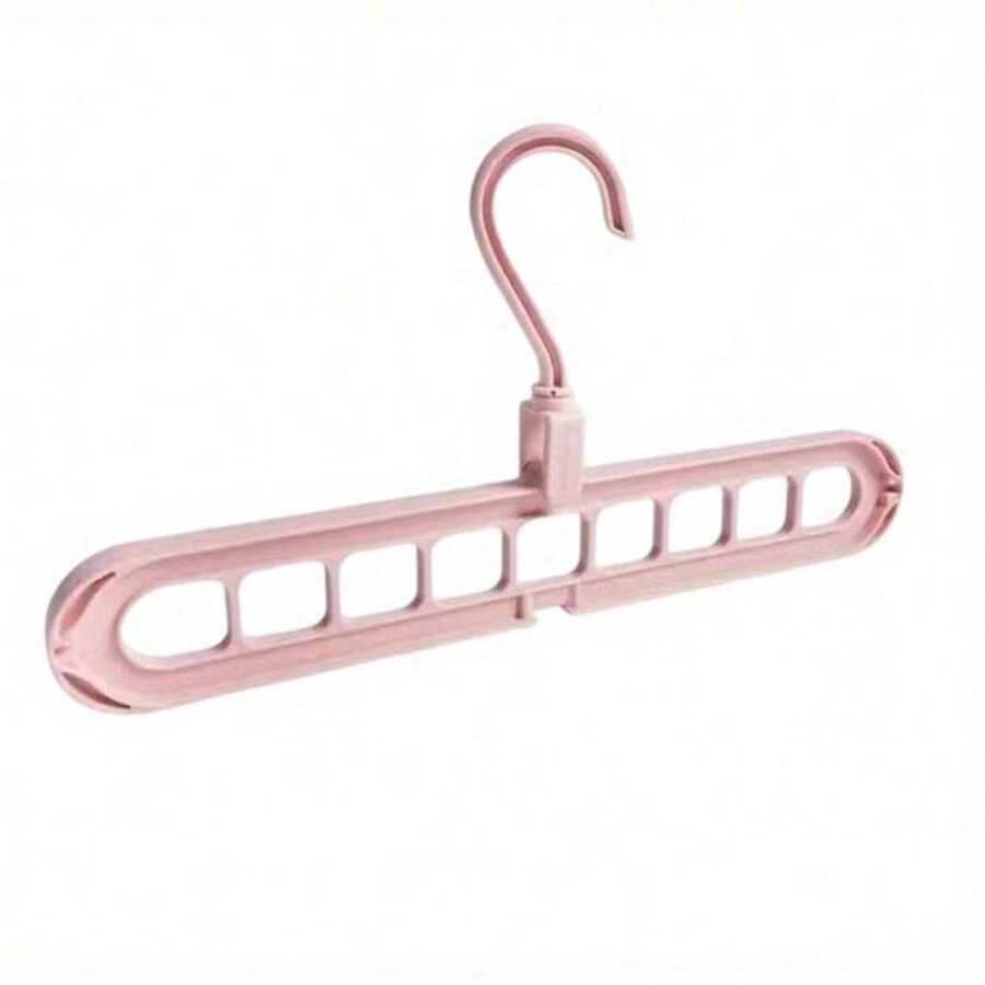 3 Packs  Space-Saving Folding Hangers, 9-Hole Design Durable Material, Multi-Garment Hanging, Foldable Slim For Bedroom Closet Dorm, Storage & Drying Tool - 粉紅色 3 件裝 - 查看 1