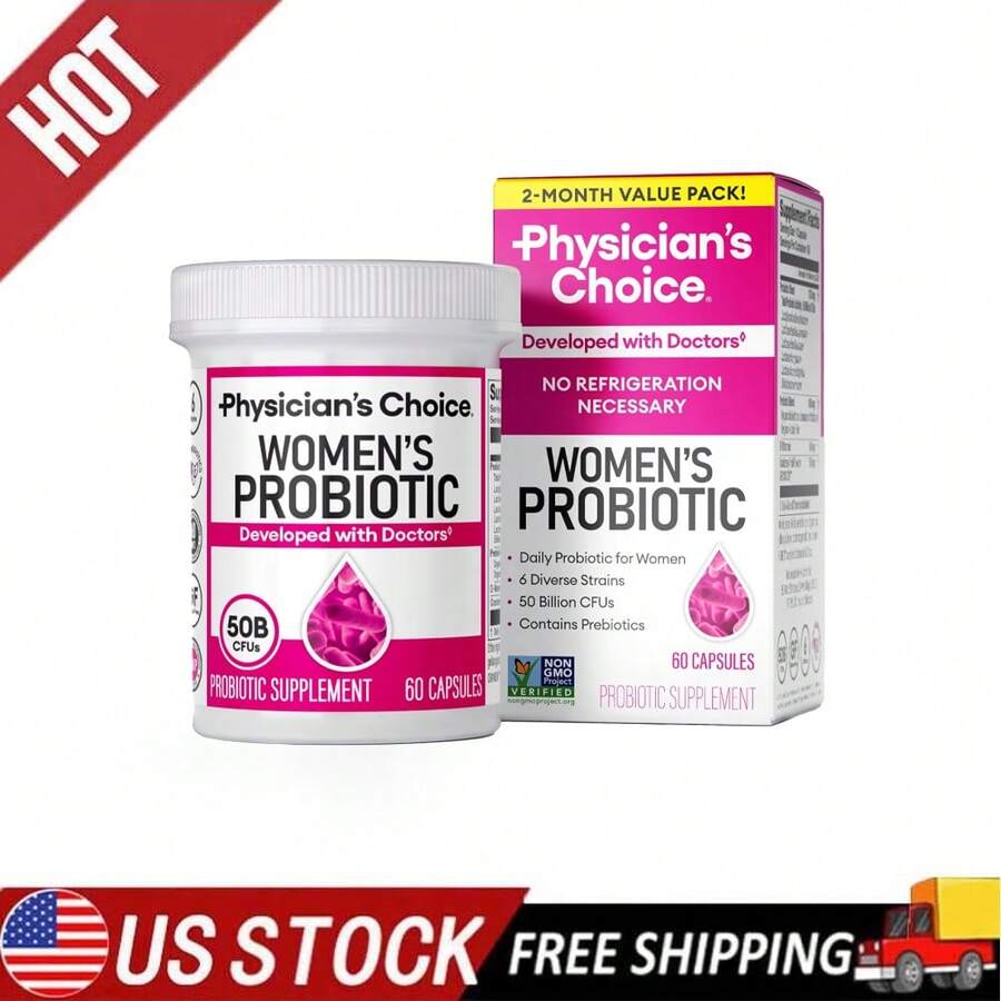 Women's Microbiome Balance Capsules | 50 Billion CFU Live Cultures + 6 Targeted Strains, With Prebiotics & Cranberry Extract For PH & Urinary Wellness | 60 Count - 1 - 查看 1