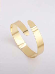 1件优雅高品质不锈钢金属手镯，适合女性日常佩戴、参加派对、海滩度假等场合。 - 金色 - 查看 3