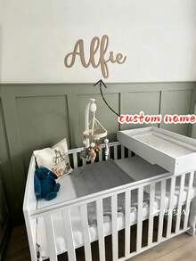 1个可定制木质铭牌,宽度10-120厘米(4-48英寸),字体颜色可选,3D立体效果,简约可爱波西米亚风格,适用于家居装饰、墙面装饰、卧室、客厅、派对、婚礼装饰,寓意永恒的爱 - 彩色 - 查看 2