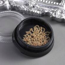 瓶裝美甲珍珠鏈飾品，含金銀色金屬珠與鏈條，適用於DIY美甲裝飾及其他手工藝裝飾，長金屬鏈條美甲流蘇裝飾美甲吊飾 - 彩色 - 查看 18