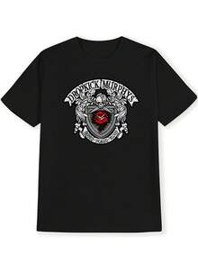 Round Neck T-Shirt With DROPKICK MURPHYS Print, Black Versatile Graphic Men's Top, Gift For Men - Black - View 6