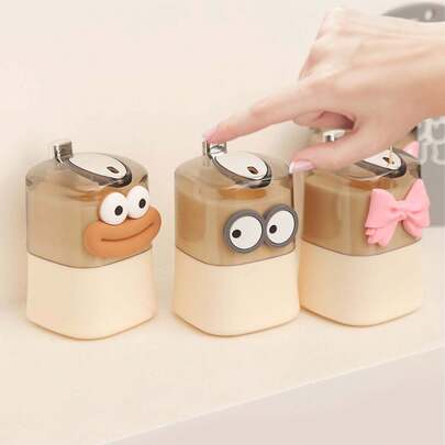 Lindo soporte automático para palillos de dientes de color crema, caja de almacenamiento de palillos de dientes para mesa de la casa