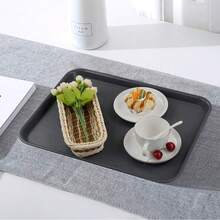 Plastic Fast Food Trays, Cafeteria Trays, 4 Pack Serving Trays (Grey) - Abu-abu - View 6