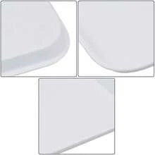 Bandejas de plástico para comida rápida, bandejas de cafetería, juego de 4 bandejas de servir (blanco) - Blanco - Ver 4