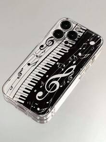 Music Note Painted Transparent Minimalist Creative Shockproof Phone Case Compatible With IPhone/ Galaxy/ - Multicolor - View 2