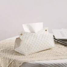 1pc/3pcs Set Solid Color Woven Pattern Embossed Tissue Box Holder, Thickened Composite Material Desktop Upright Napkin Holder, Suitable For Office, Dining Room, Bar, Living Room Or Bedroom - Multicolor - View 12