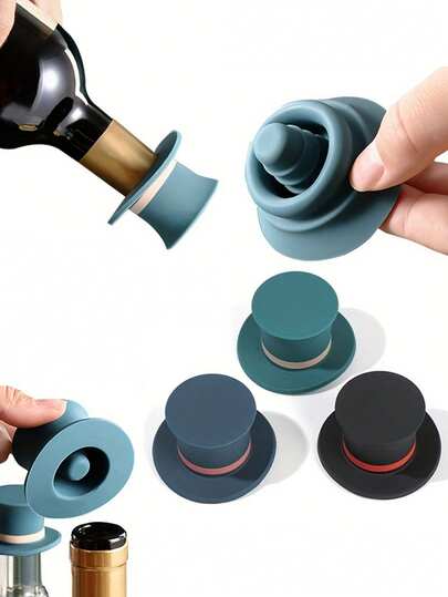 1PC Reusable Silicone Wine Stopper, Leak Proof Champagne And Beer Bottle Sealer, Fun Magic Silicone Lid For Christmas And Party Gatherings, Party Accessories, Beverage Preservation, Playful Design, Festival Decoration, Flexible Materials, Sealer, Leak Proof Lid, Reusable Stopper, Home Entertainment, Beer Enthusiasts