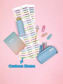 88pcs Customized Pvc Name Label Stickers - Multi-Purpose, Waterproof Personalized Labels Suitable For Office Supplies - Multicolor - View 4