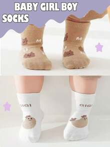 5 双/10 双防滑婴儿袜（带防滑垫），适合幼儿女孩和男孩 - 彩色 - 查看 6