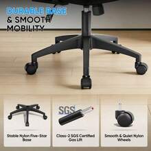Ergonomic Office Chair With Flip-Up Armrests & 3D Headrest, Swivel Mesh Desk Chair Executive Computer Chair For Home Office Study, 260 LBS Capacity, - With Headrest - View 8