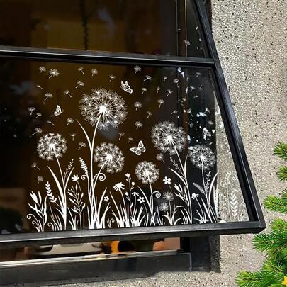 1/3 Peças Adesivos de Janela Florais e Vegetais Simples e Elegantes, Adsorção Eletrostática Reutilizável em PVC, Adequado para Vitrines de Floristas, Cafés, Cozinhas, Decorações de Quarto e Presentes de Festa de Primavera.