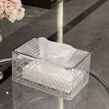 1 pieza Cubierta de caja de pañuelos con diseño de cuadrado bailarín, accesorio de baño moderno con diseño único, adecuado para baño, tocador, dormitorio y sala de estar, soporte duradero para rollos de pañuelos, decoración del hogar - Multicolor - Ver 7