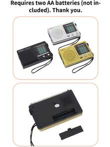 復古便攜式迷你收音機帶充分帶 - 金色 - 查看 8