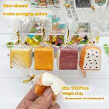 2026 New Realistic Slow Rebound Toast Keychain, PU Foam With Milky Scent Squishy Charm, Gift For Birthday, Christmas, Holiday, Perfect Gift - Multicolor - View 5