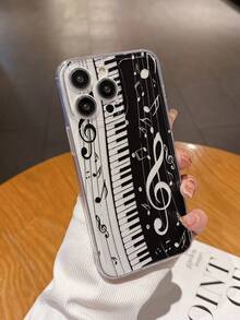 Music Note Painted Transparent Minimalist Creative Shockproof Phone Case Compatible With IPhone/ Galaxy/ - Multicolor - View 7
