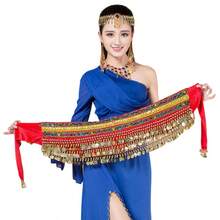 Belly Dance Sequin Fringe Skirt - Multicolor - View 13